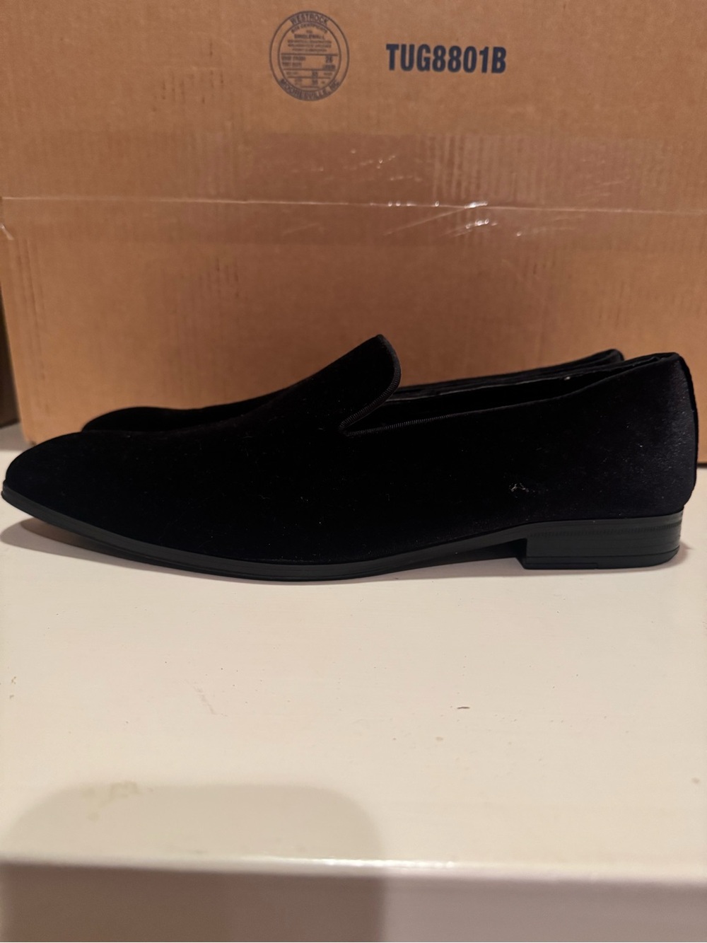 Stacy Adams Black Velvet Slip-On Dress Loafers